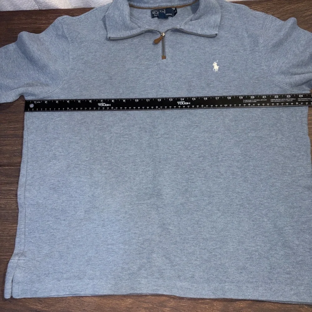 Polo Ralph Lauren Men's XL Quarter Zip Sweater Blue Cotton